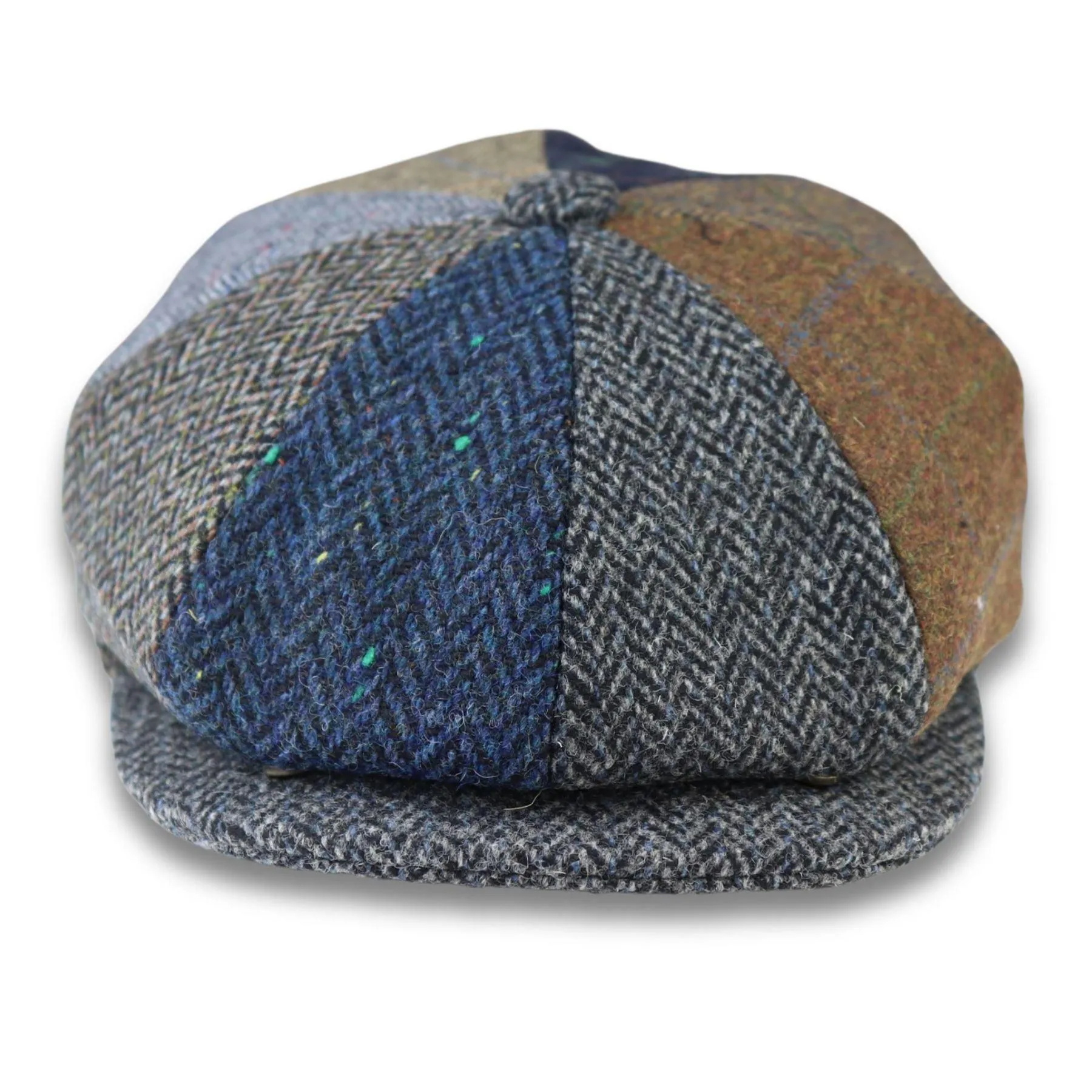 Men's Flat Cap Wool Blend Tweed Patch Newsboy Baker Boy 8 Panel Hat