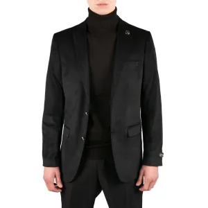 Mens Velvet Blazer Suit Jacket 2 Button Dinner Smart Casual Formal Tailored Fit