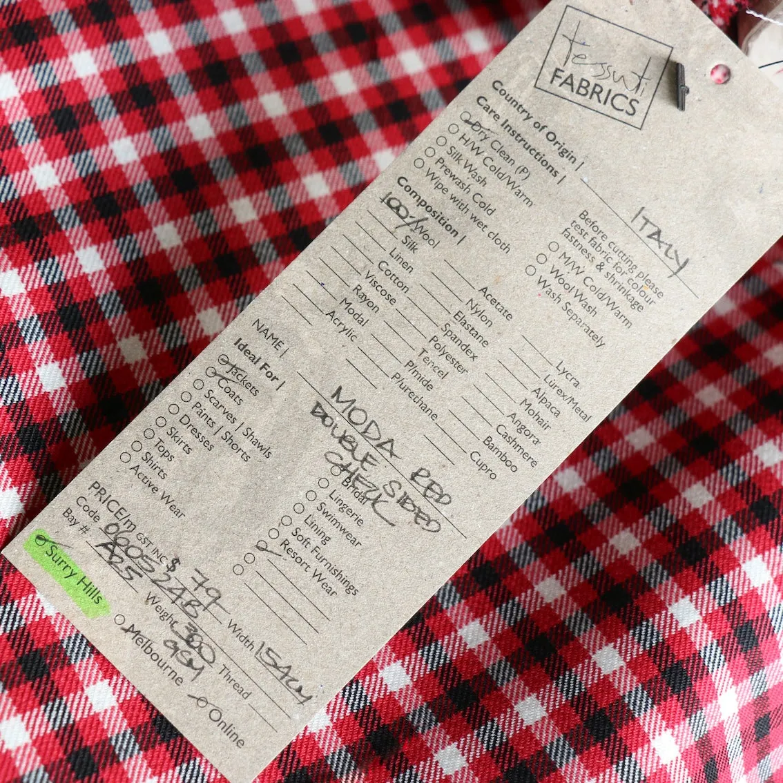 Moda Red - Double Sided Check