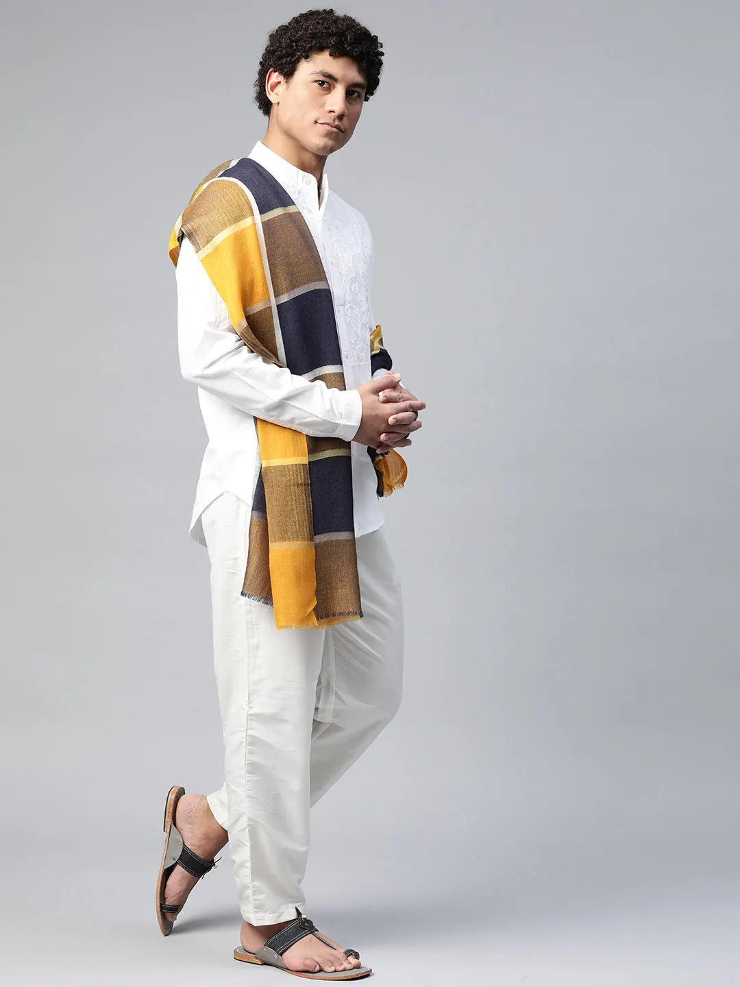 Multi colour Checks Men Shawl