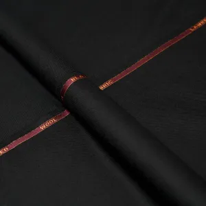 Plain Twill-Black, Wool Rich, Worsted Tweed Blazer Fabric