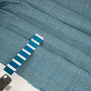 Prince of Wales light blue wool blend - Sample