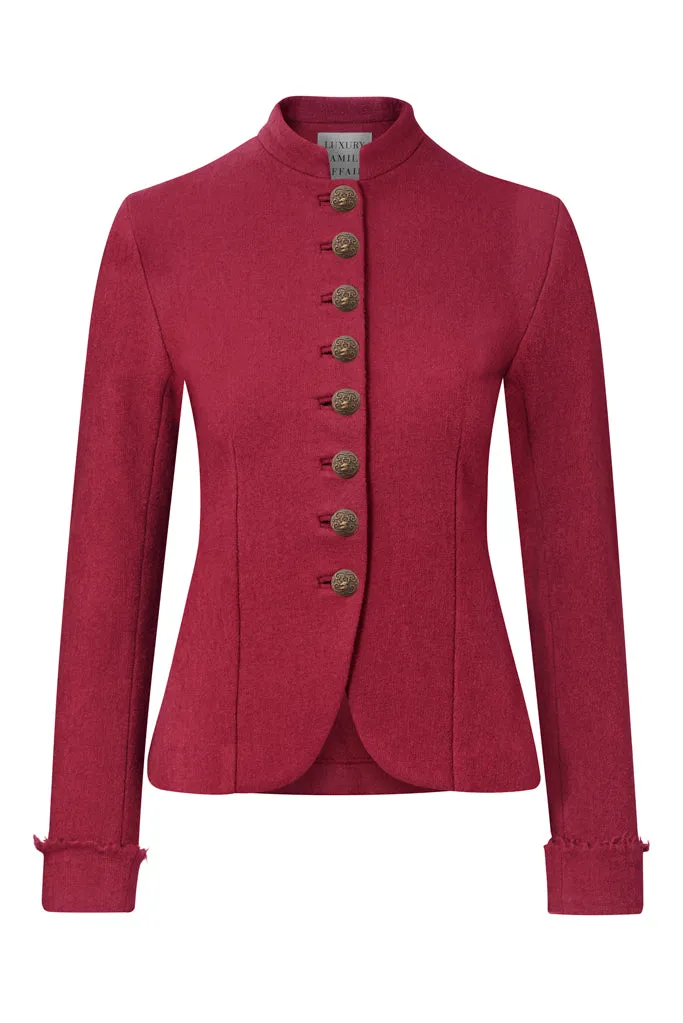 REGIMENTAL Cherry Red Boiled Wool Tailored Uniform Jacket