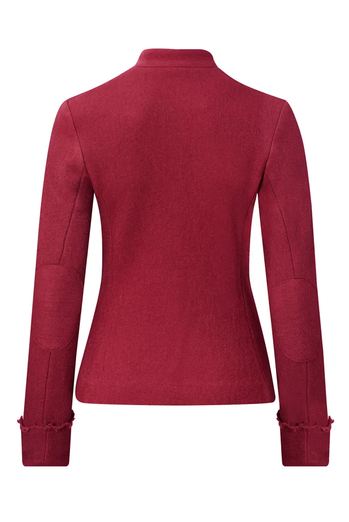 REGIMENTAL Cherry Red Boiled Wool Tailored Uniform Jacket