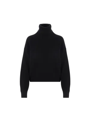 Ribbed Cashmere Silk Turtleneck Sweater