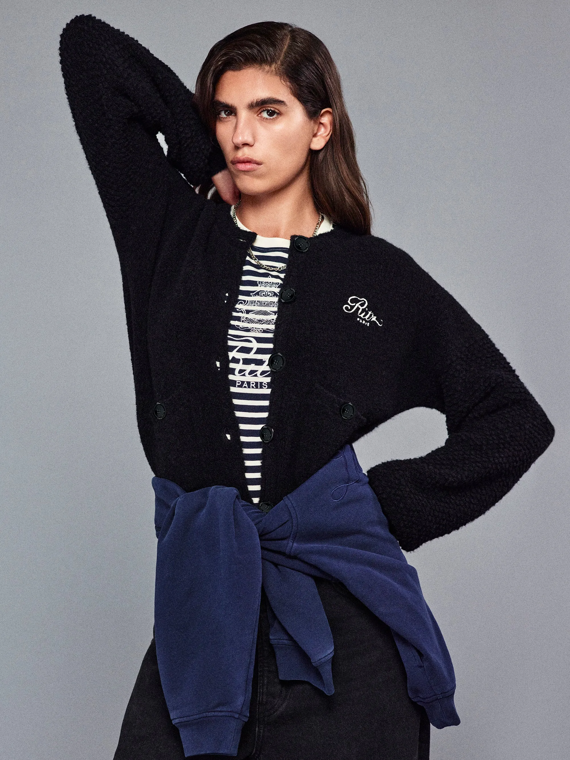 Ritz Mixed Stitch Sweater -- Black