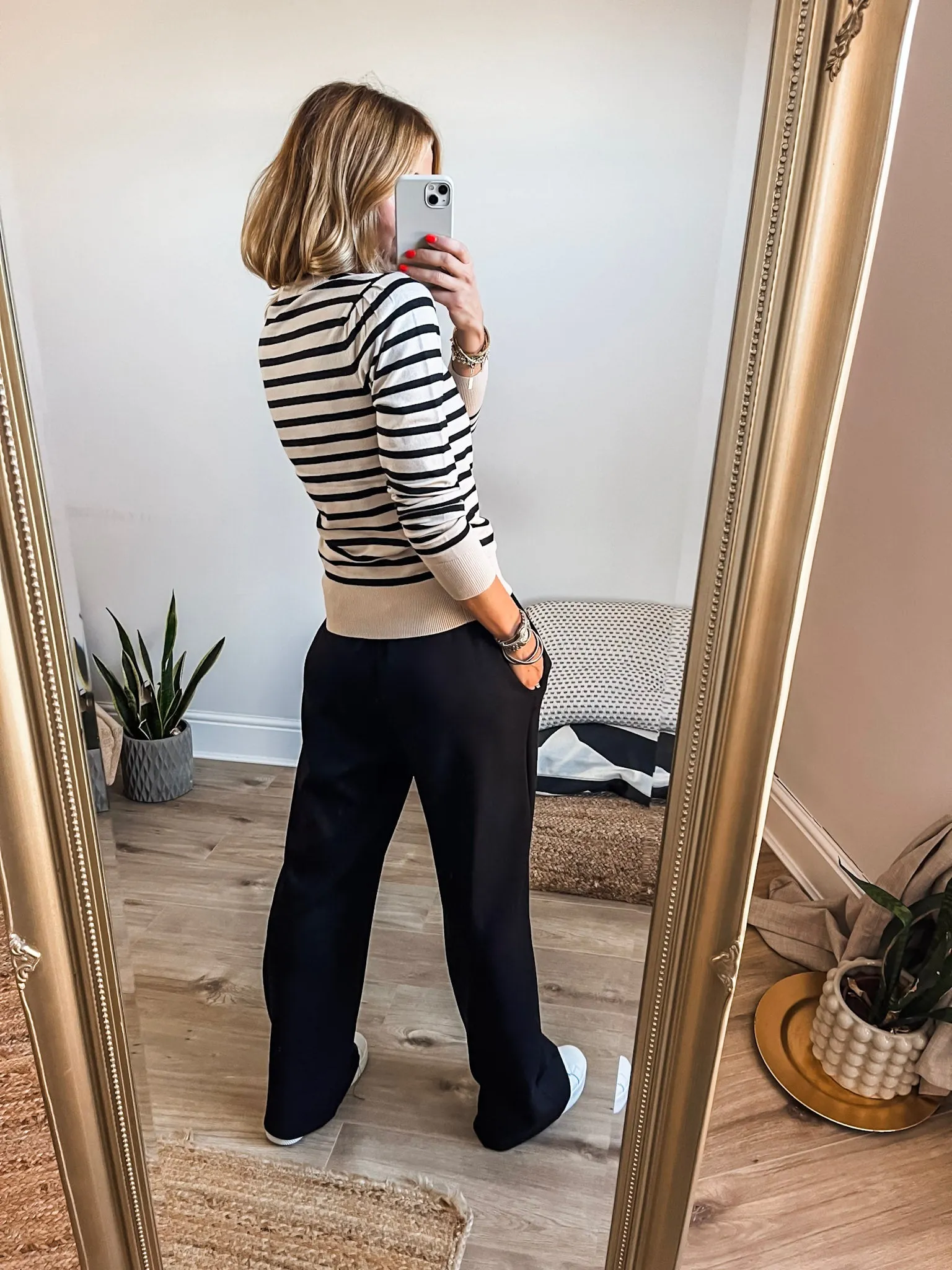 Saint Tropez Round Neck Striped Jumper PREMIUM BRAND