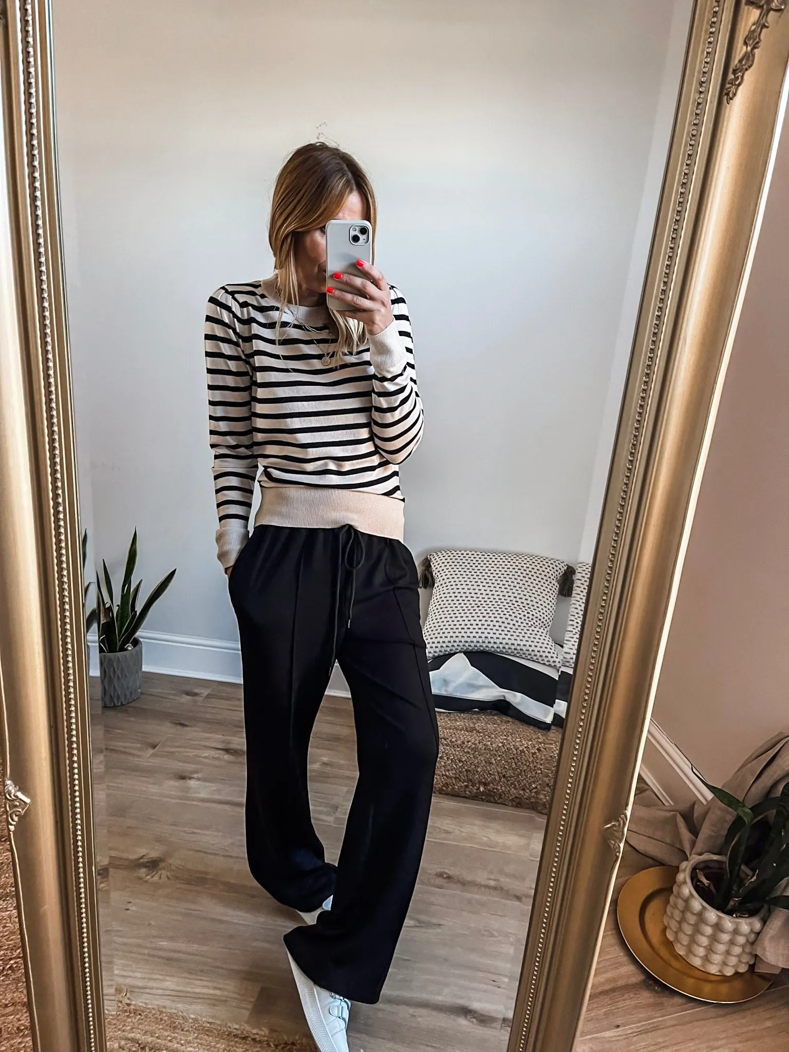 Saint Tropez Round Neck Striped Jumper PREMIUM BRAND