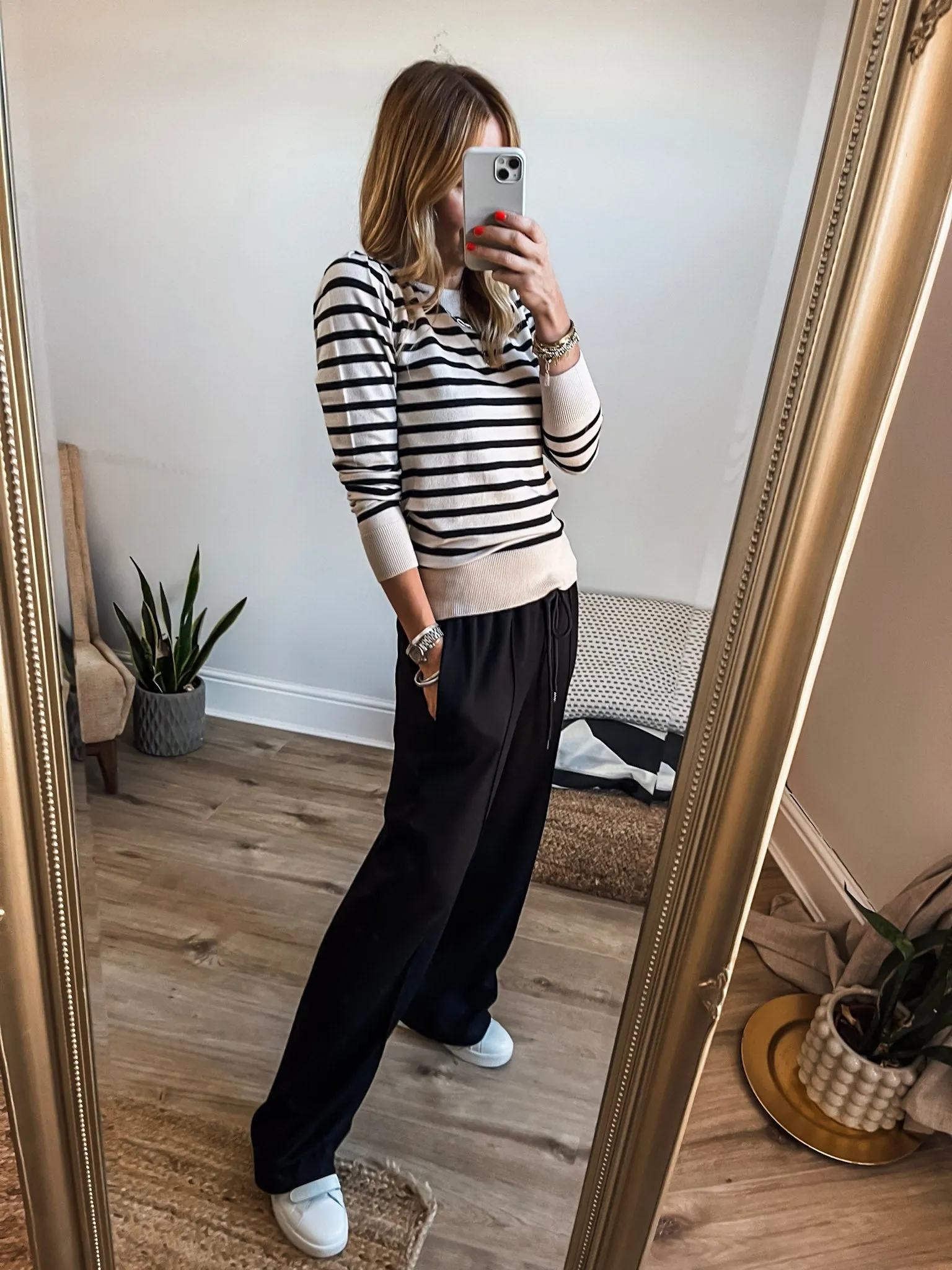 Saint Tropez Round Neck Striped Jumper PREMIUM BRAND