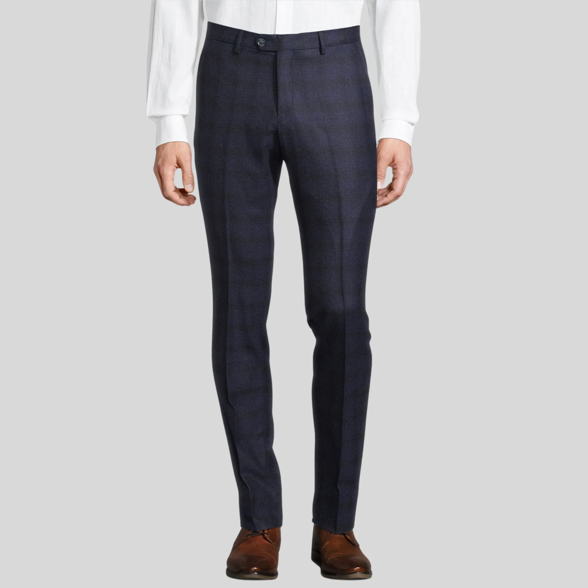 Shadow Checks Pants - Navy