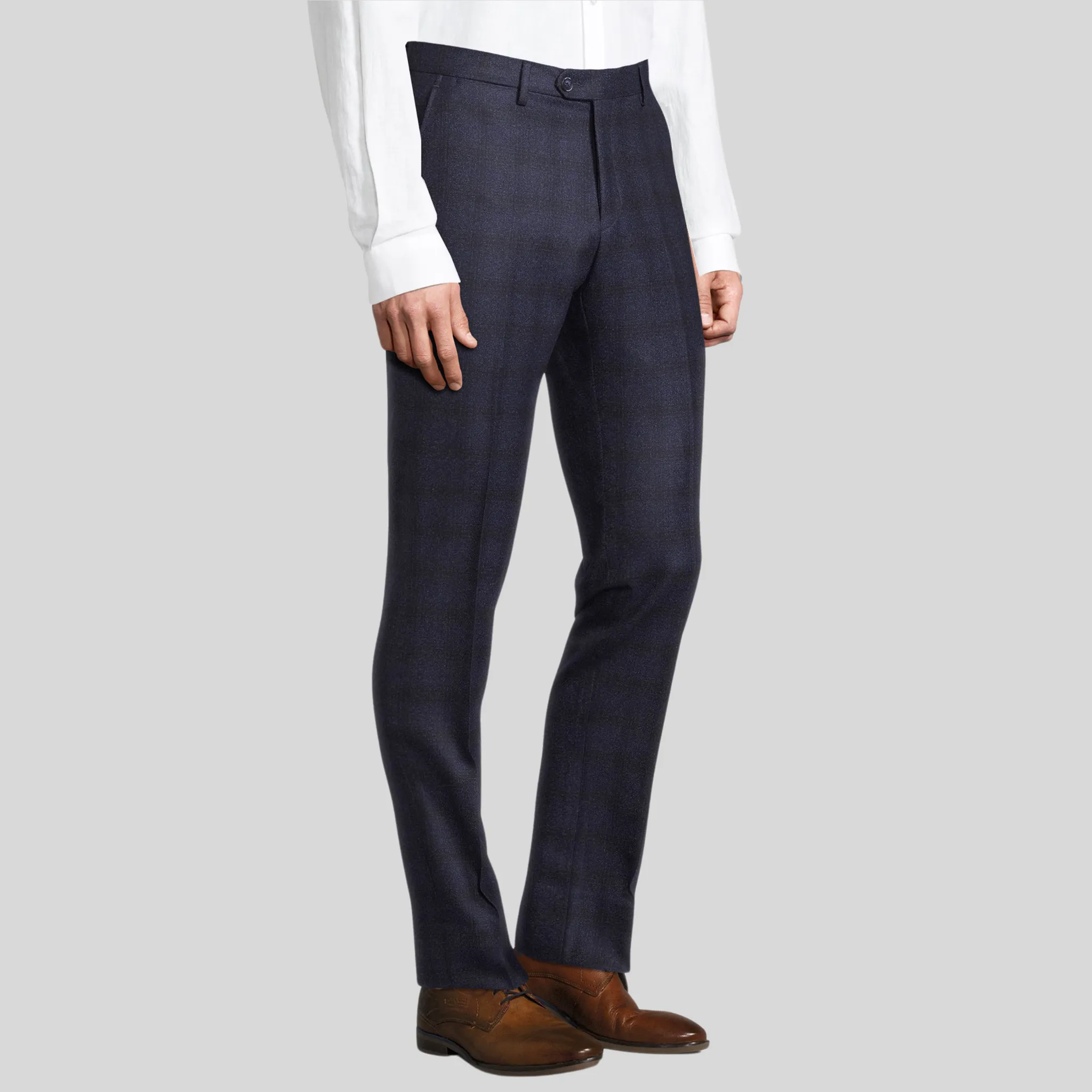 Shadow Checks Pants - Navy