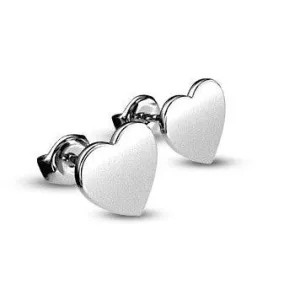 Silver Heart Stud Earrings