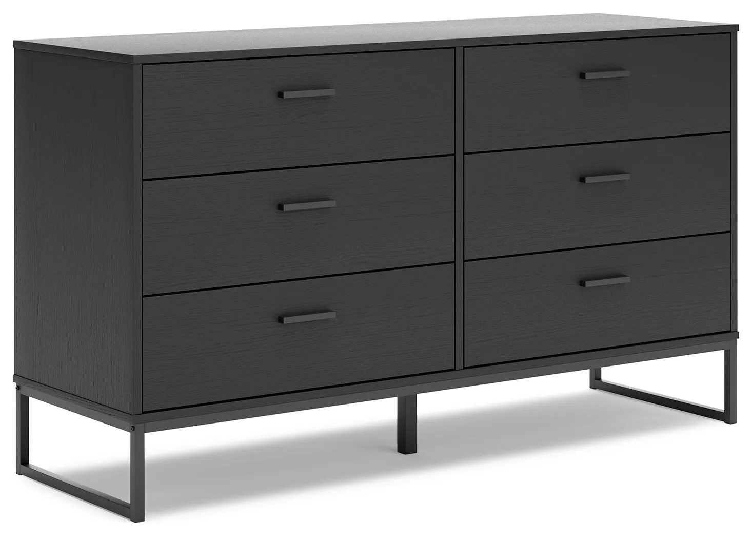 Socalle Queen Platform Bed with Dresser and Chest in Black