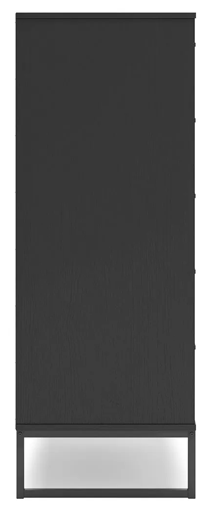 Socalle Queen Platform Bed with Dresser and Chest in Black