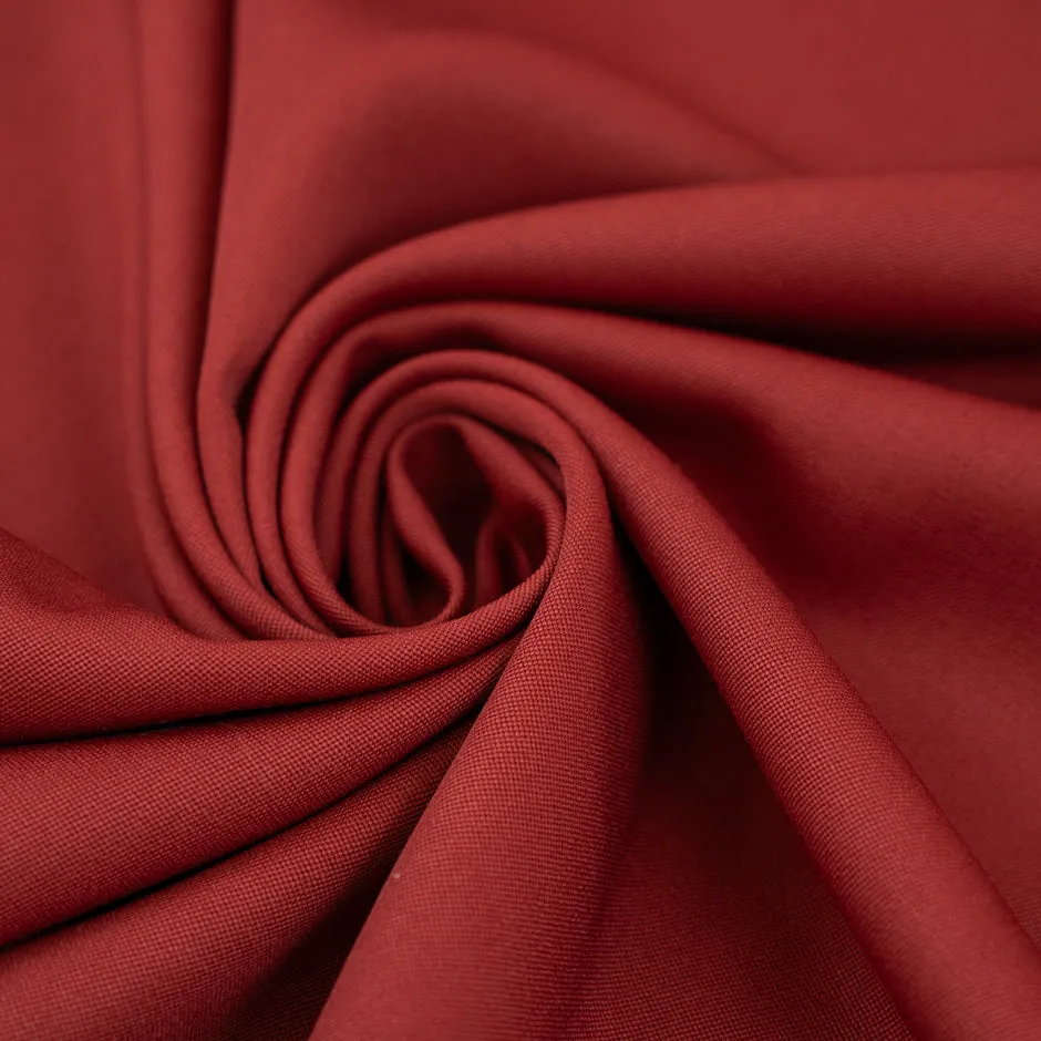 Soft Red Wool Gabardine