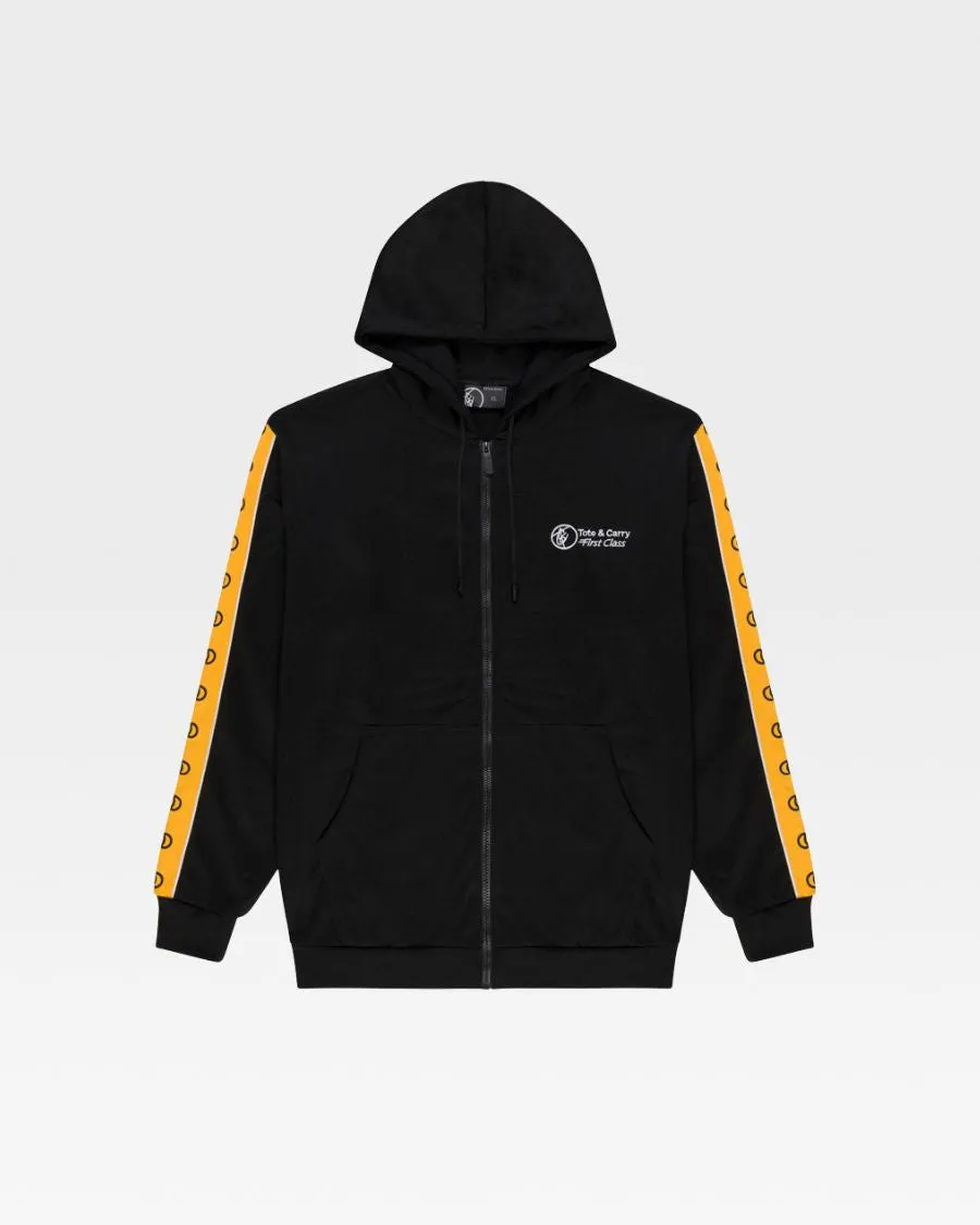 Striped Sleeve Track Suit in Black & Yellow