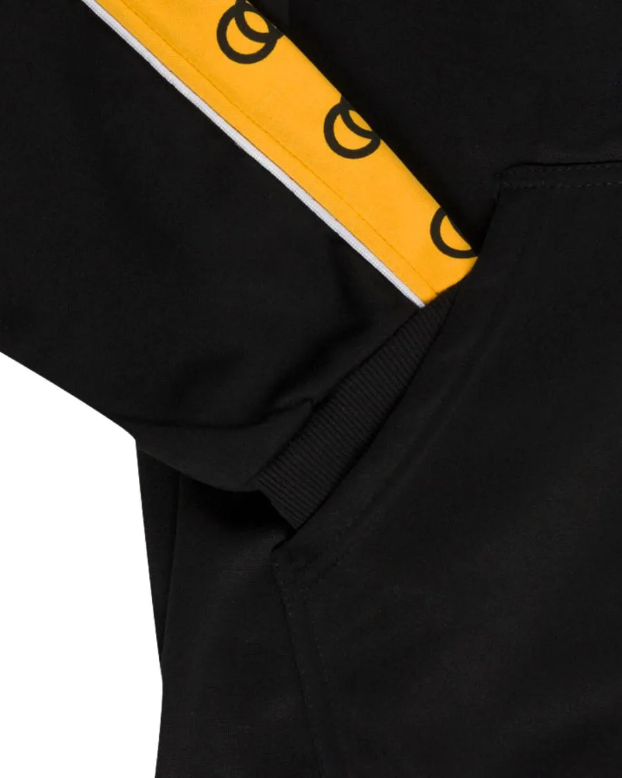Striped Sleeve Track Suit in Black & Yellow