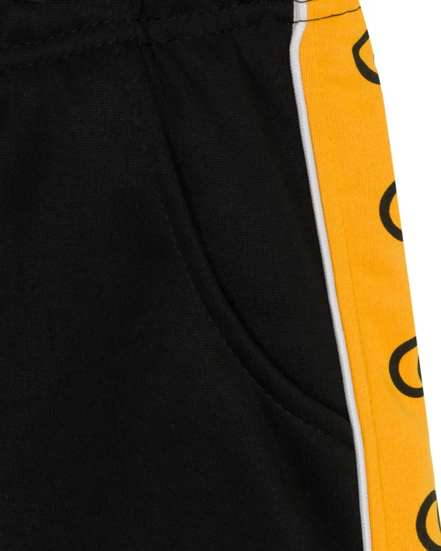 Striped Sleeve Track Suit in Black & Yellow