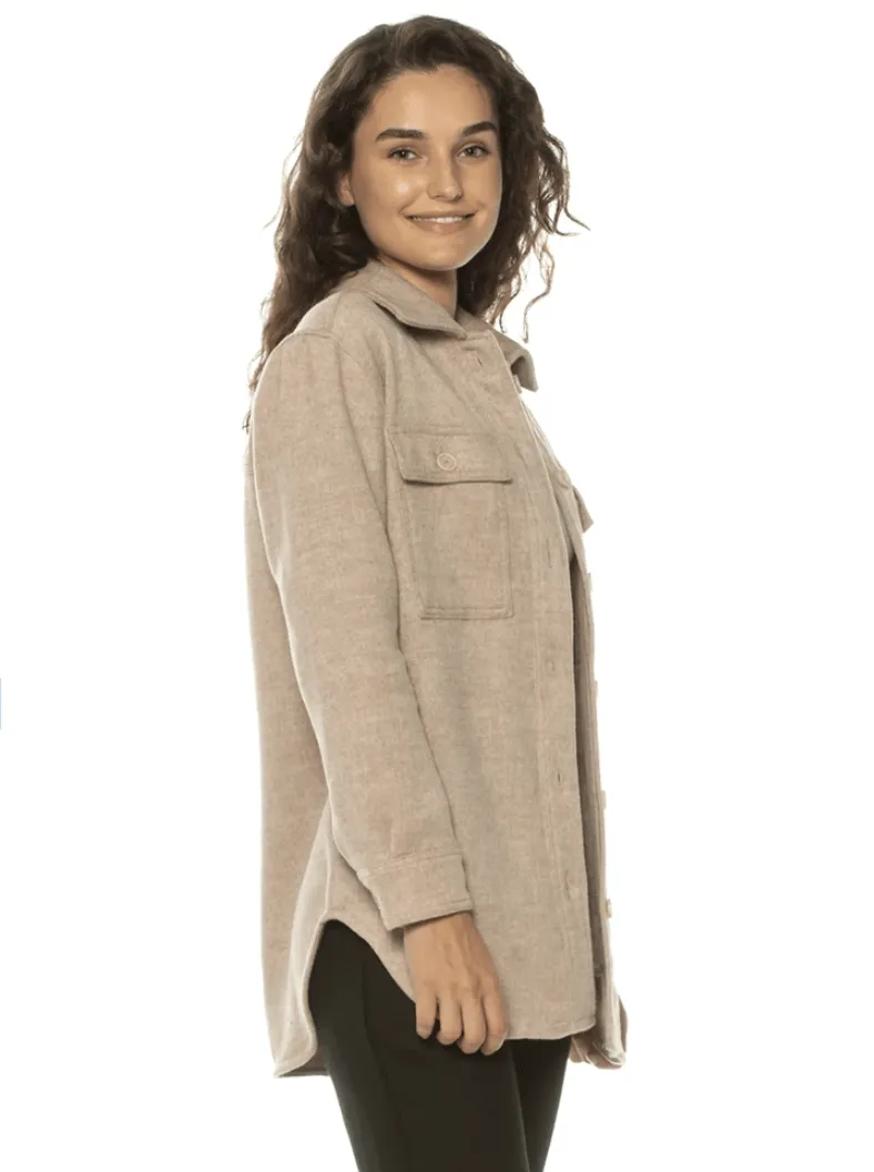 TEAMLTD Ladies Oversized Wool Jacket- Dusty Pink