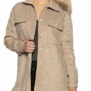 TEAMLTD Ladies Oversized Wool Jacket- Dusty Pink