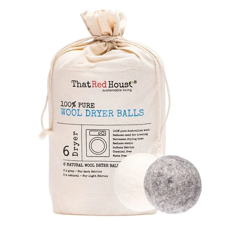 That Red House 6 100% Pure Wool Dryer Balls