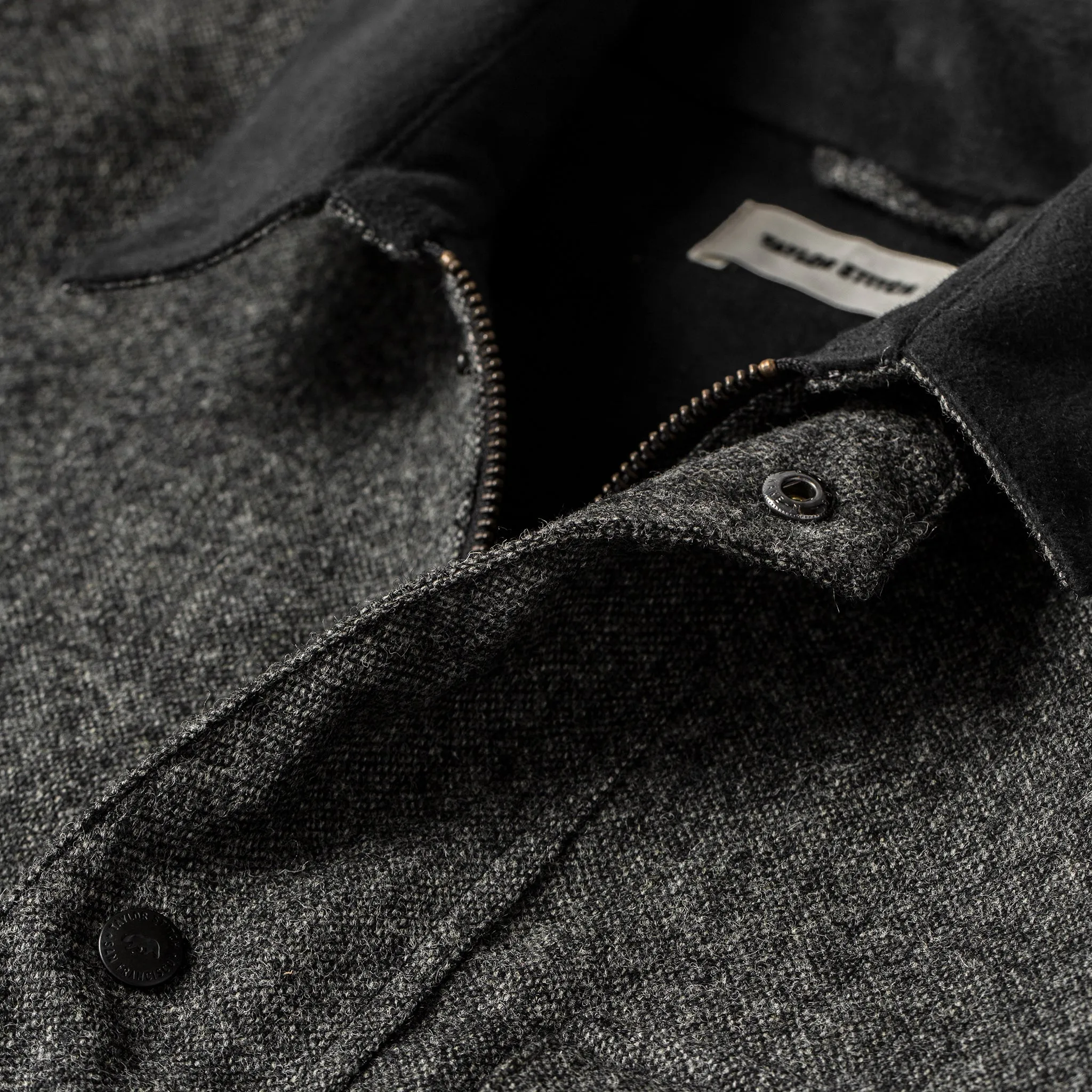 The Rover Jacket in Charcoal Birdseye Waxed Wool