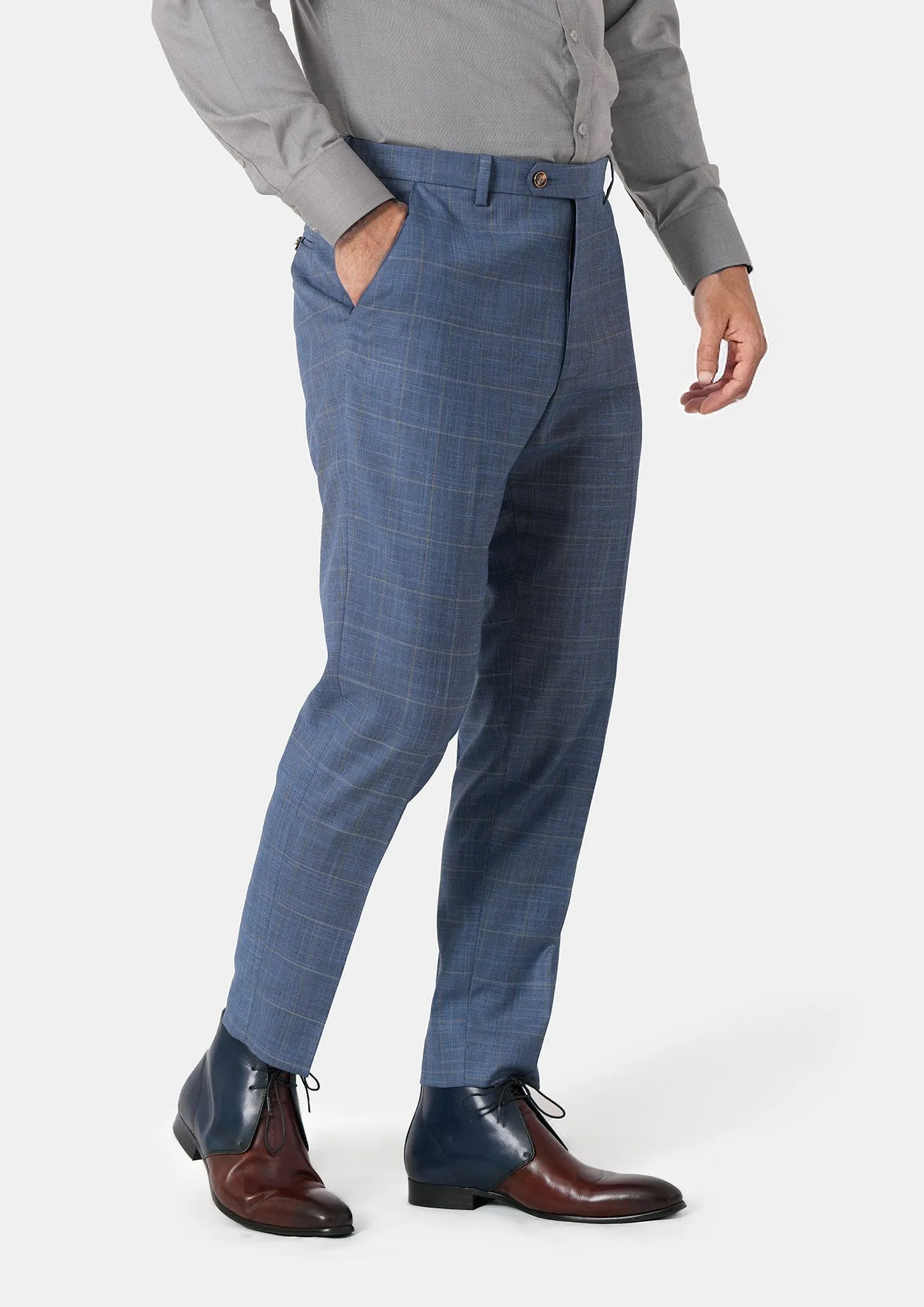 Thompson Sky Blue Windowpane Suit