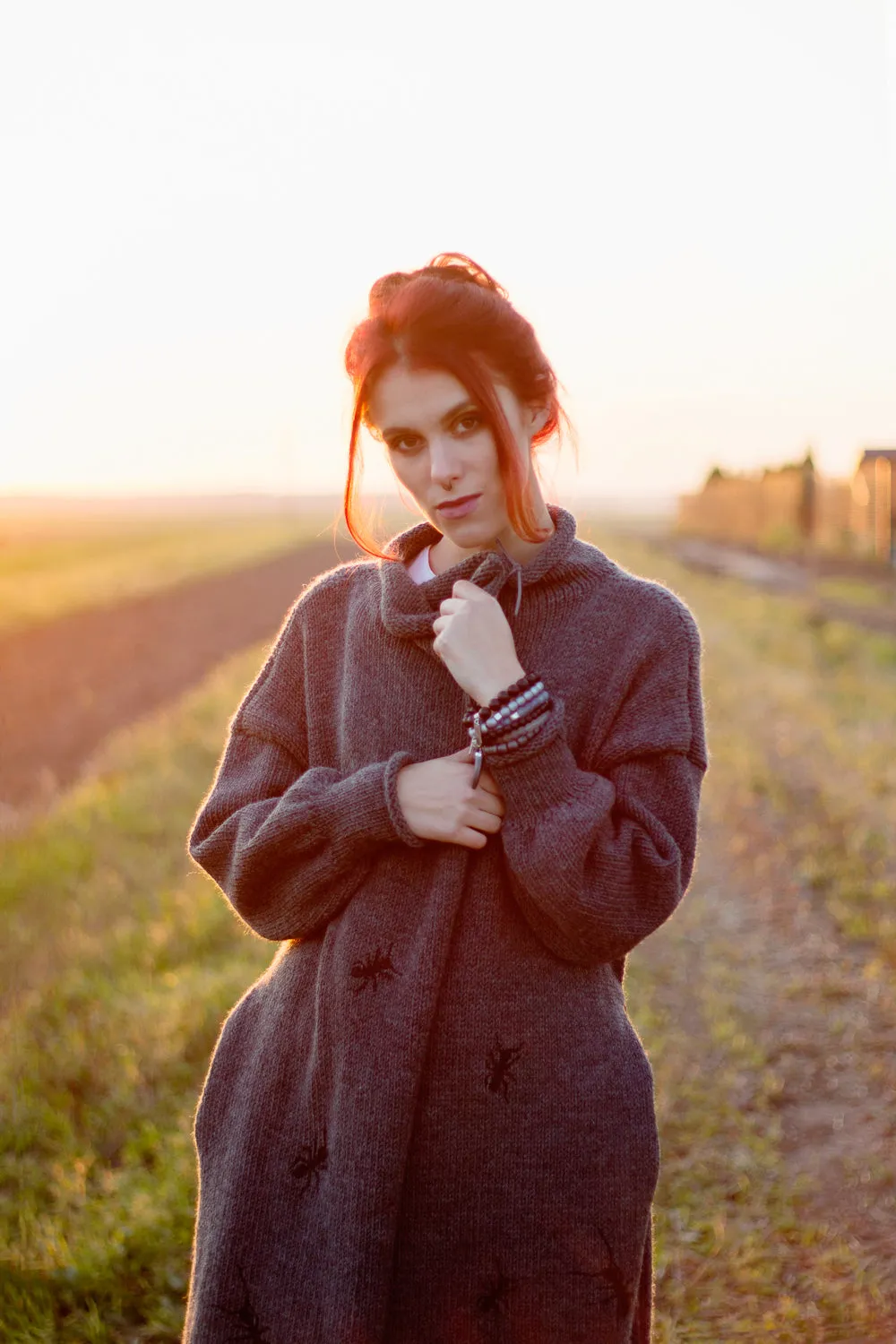 Warm long wool cardigan Anthill | VÉJA