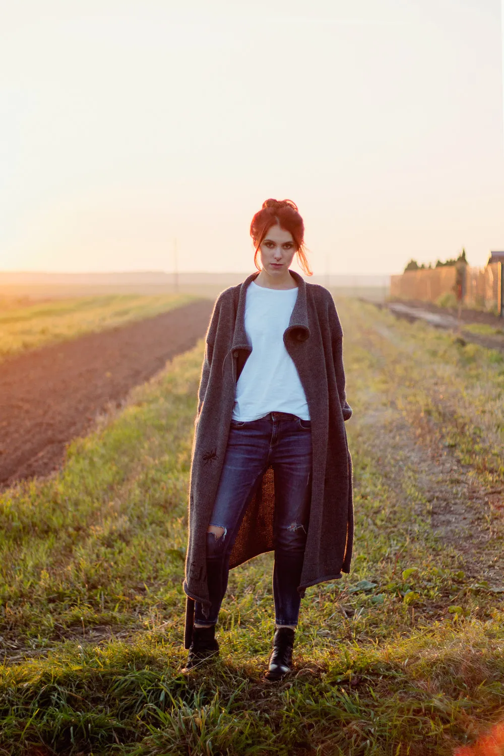 Warm long wool cardigan Anthill | VÉJA