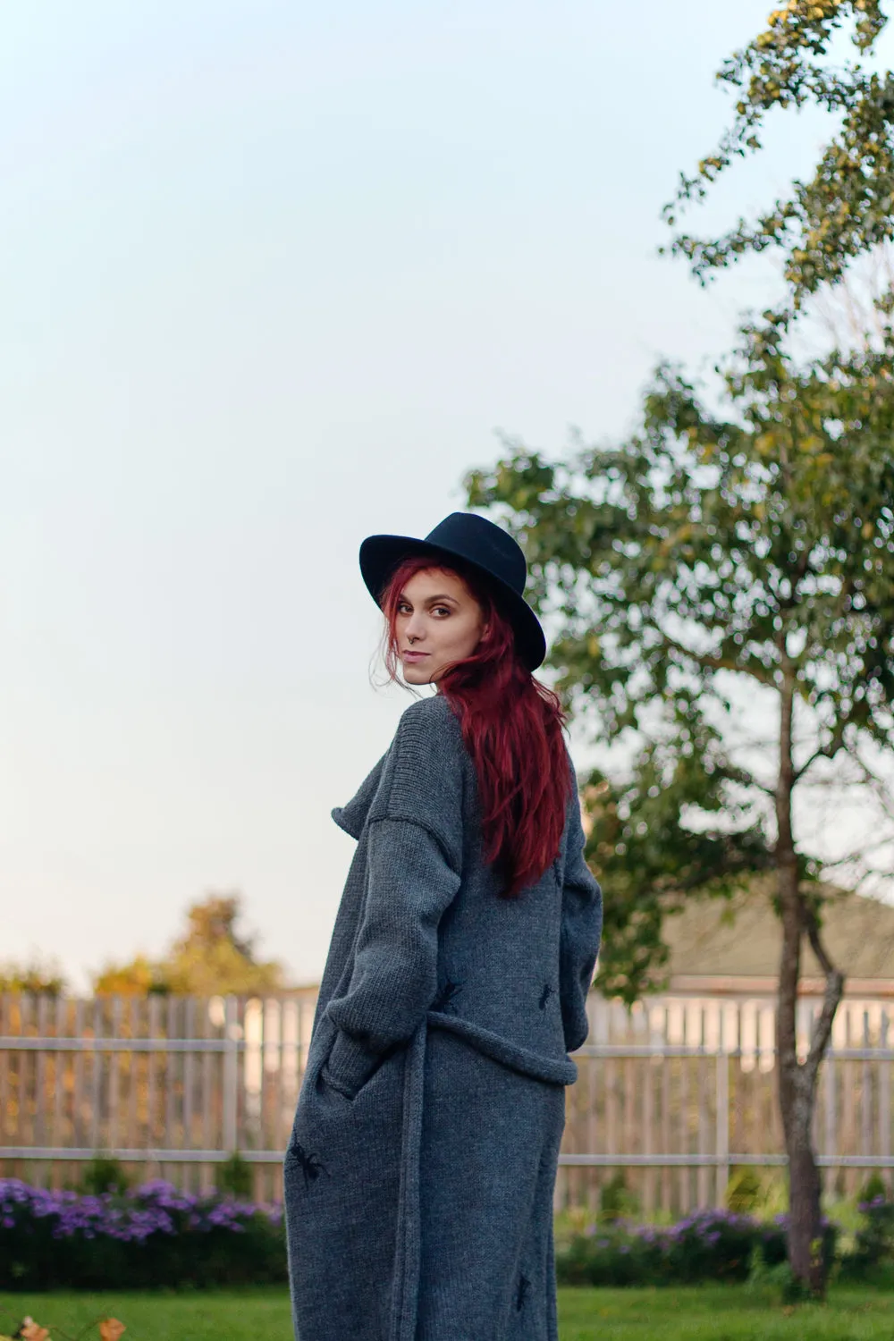 Warm long wool cardigan Anthill | VÉJA
