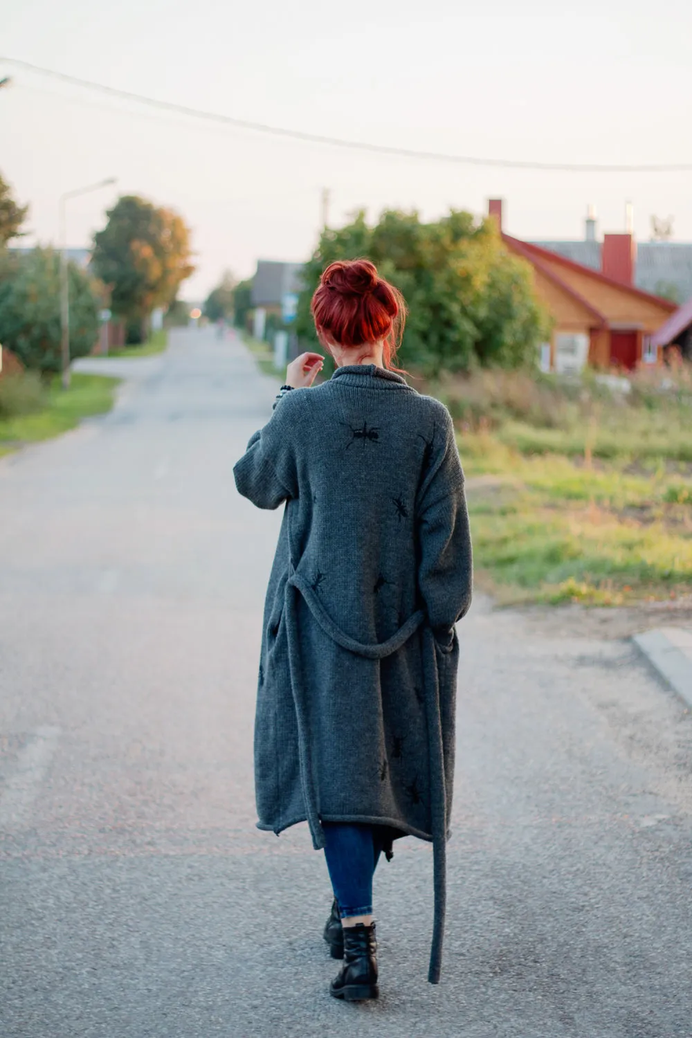 Warm long wool cardigan Anthill | VÉJA
