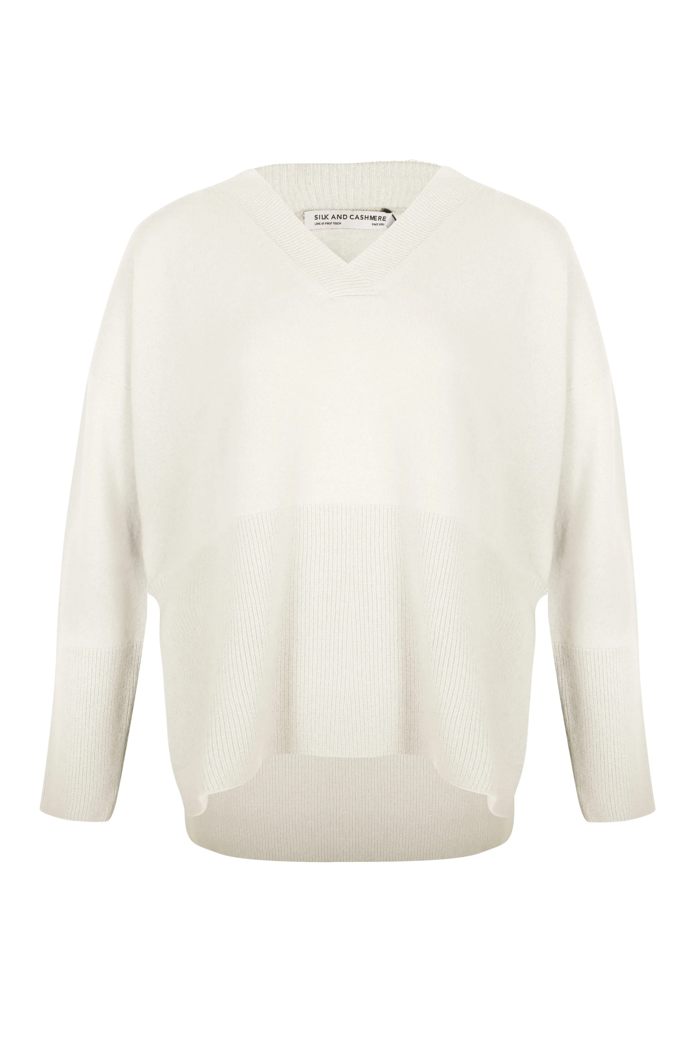 White Pure Cashmere Isabella Deep V-Neck Women's Sweater