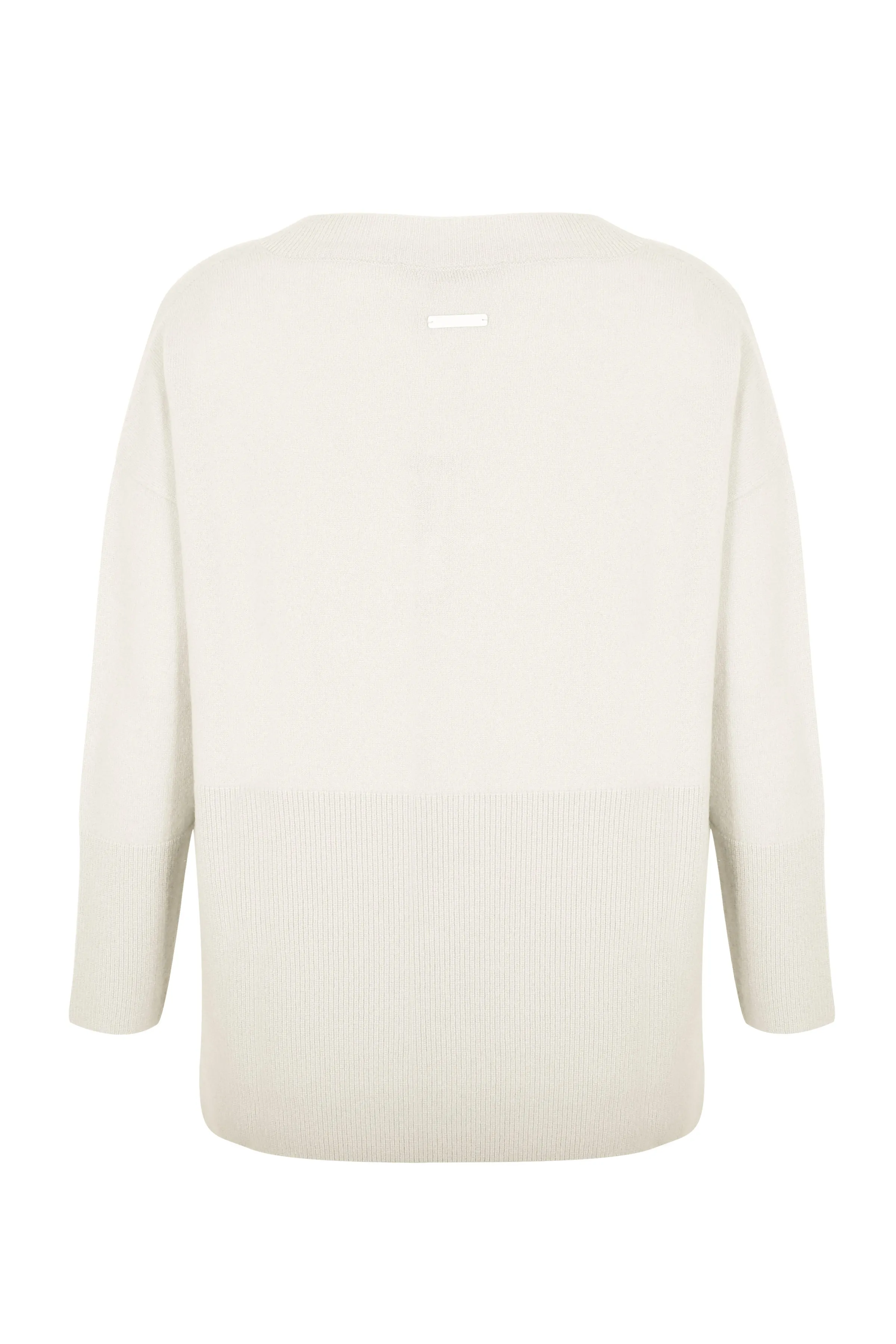 White Pure Cashmere Isabella Deep V-Neck Women's Sweater