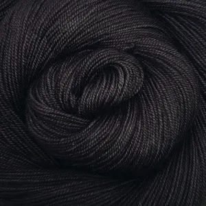 Yakity Yak Fingering Weight Yarn - Black Semi Solid